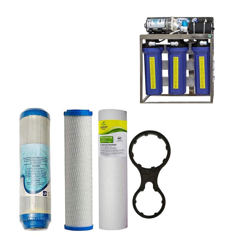 SHAPURE 10 Inch Plastic Substitute Reverse Osmosis Filters RO for Almost all RO System 345 stages GAC10 PP10 CTO10 White Set of 3 - Image 1