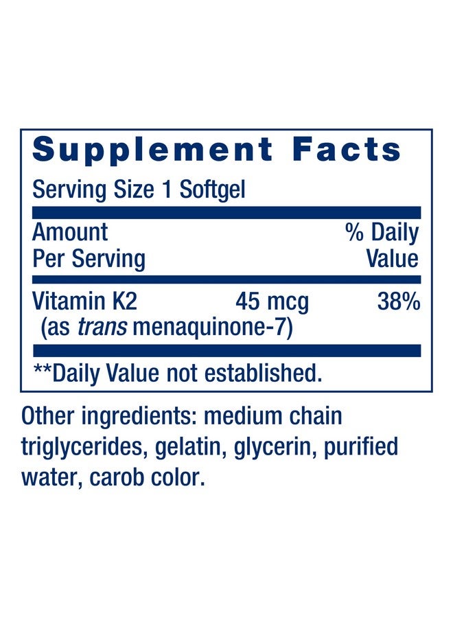 Life Extension Low-dose Vitamin K2 Softgels 90-Count - Image 3