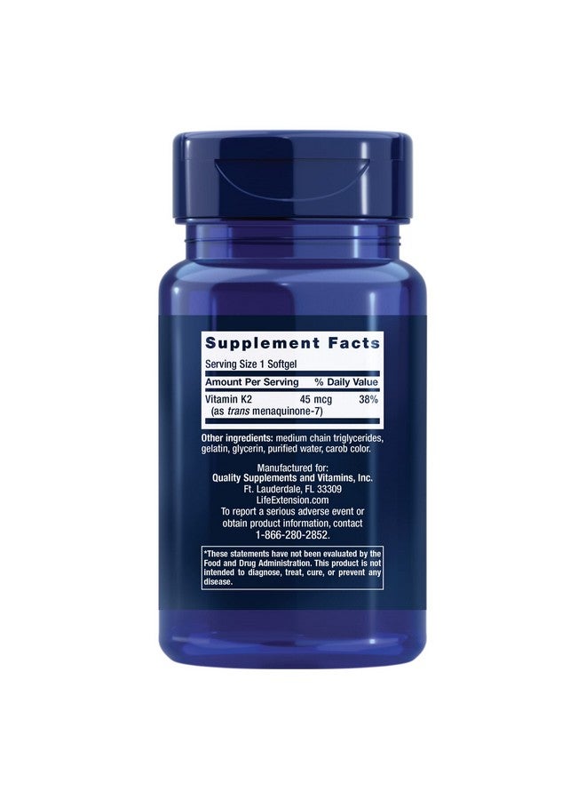 Life Extension Low-dose Vitamin K2 Softgels 90-Count - Image 2
