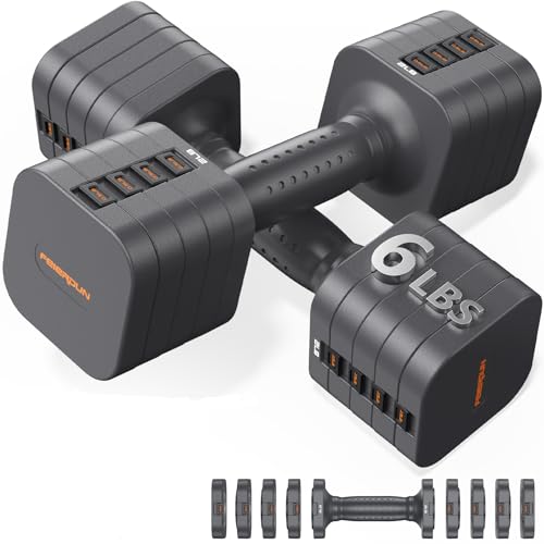 FEIERDUN 5-in-1 Adjustable Dumbbell Set of 2, 12LBS/20LBS Hand Weights for Women, 1s-Adjust Dual-Stable Dumbbell Set for Women Home Gym & Outdoor - Image 1