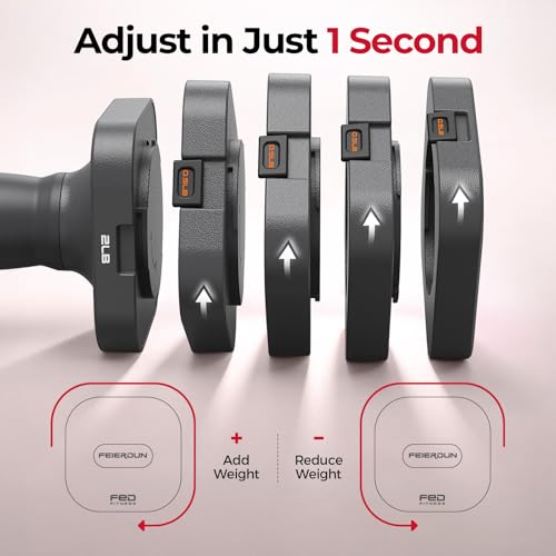 FEIERDUN 5-in-1 Adjustable Dumbbell Set of 2, 12LBS/20LBS Hand Weights for Women, 1s-Adjust Dual-Stable Dumbbell Set for Women Home Gym & Outdoor - Image 3