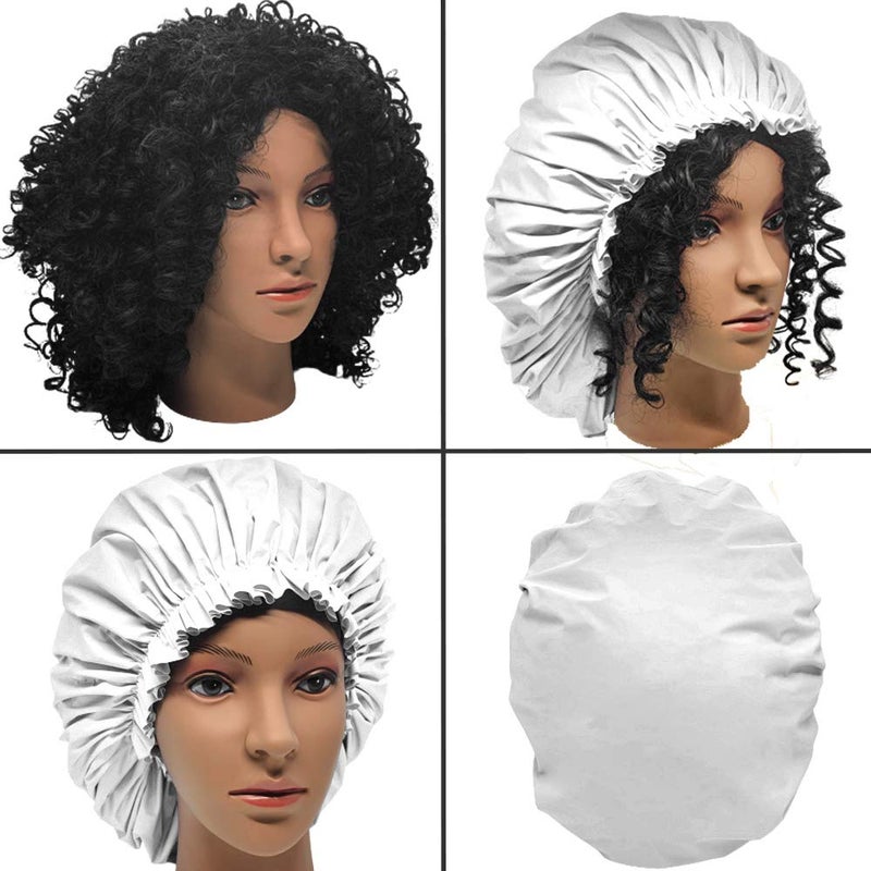 ELEBOX Premium Collection Super Jumbo Shower Cap White - Image 2