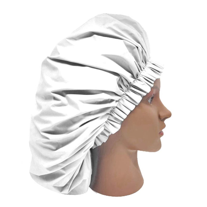 ELEBOX Premium Collection Super Jumbo Shower Cap White - Image 5