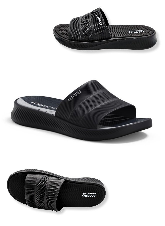 LUOFU - Luofu Men’s Slide Slippers | Unisex Shower Sliders | Comfortable Rubber Slip-On Shoes for Indoor/Outdoor Use | Easy-Clean Waterproof Casual Slippers for Men and Women - Image 1