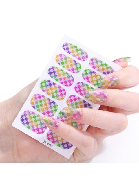 12 Self-adhesive nail stickers with distinctive and unique design to decorate nails and give them wonderful look