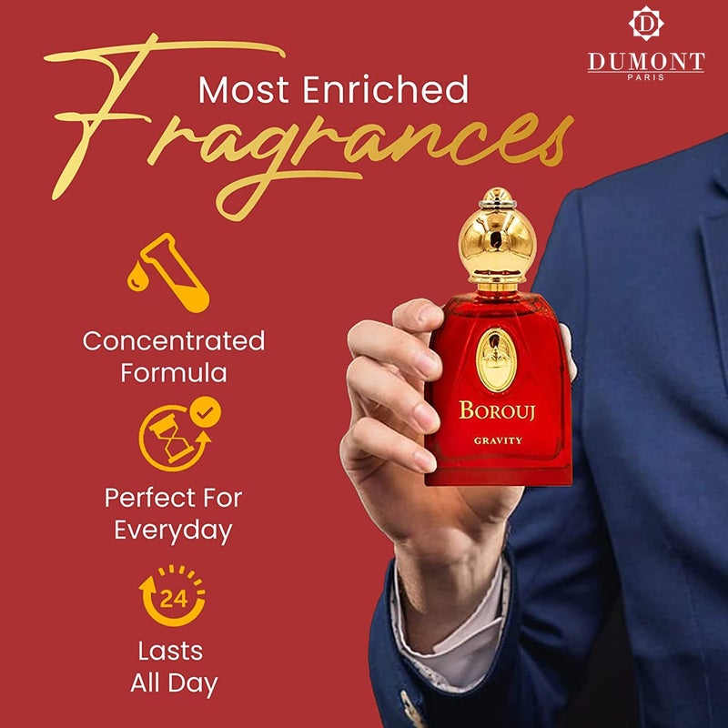 Dumont BOROUJ GRAVITY - 85ml - Unisex Perfume for Men & Women - Agarwood, Vanilla, Woody & Musk Fragrance - Long Lasting Cologne Mist & Body Spray - for Him & Her - Image 2