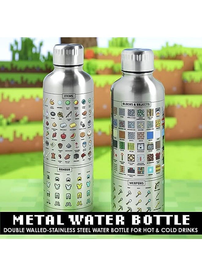 Paladone Paladone Minecraft Metal Water Bottle | Officially Licensed Gaming Merchandise  - Image 2
