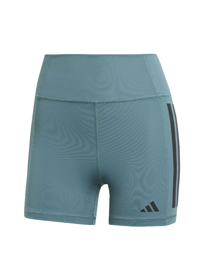 Adidas Opt 3S 1/4 Green Training Tights For Women 2XS 4"