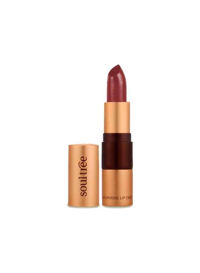 سول تري أحمر شفاه SoulTree Ayurvedic - درجة True Brick 813، سعة 4 غرام | ذو قوام كريمي | غني بالسمن العضوي وزيت اللوز | لشفاه مرطبة ومغذّاة | 4 غرام - Image 1