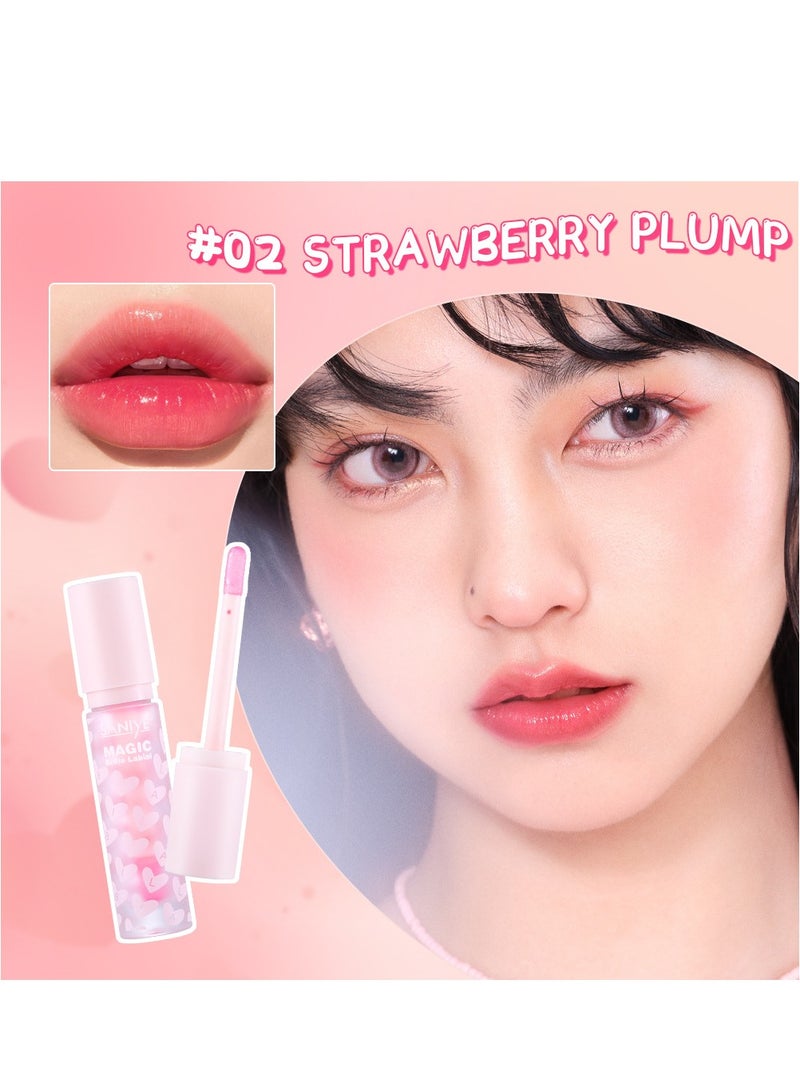 3Pcs Color Changing Hydrating Lip Oil Set, Pink Magic Mood Liquid Lipstick, High-Shine Clear Temperature Color Change Lip Stain Lip Balm, Long Lasting Nutritious Natural PH Color Change Lip - Image 2