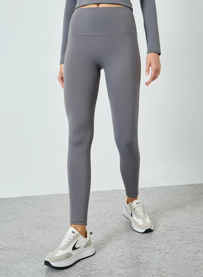 Styli Active  Stitch Detail Long Sleeve Top and Leggings Set for Women | Best Price UAE