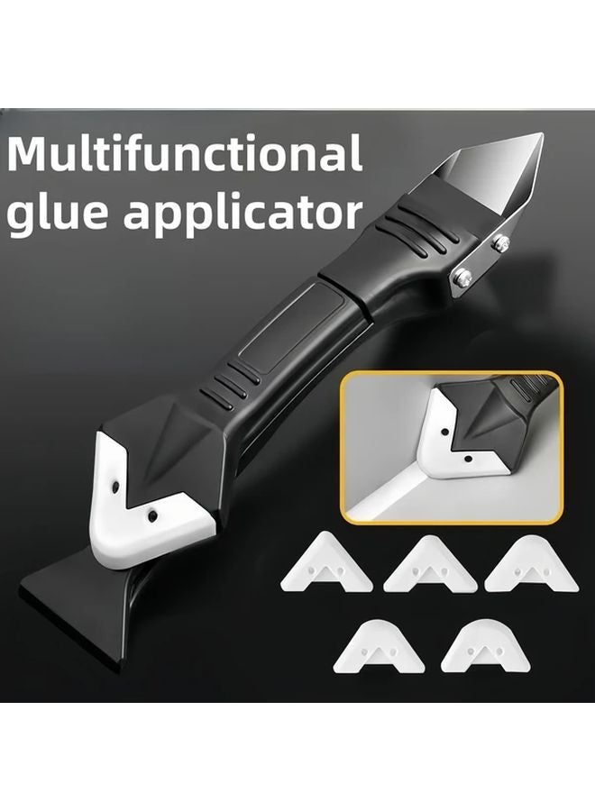 3 In 1 Silicone Connector Filling Tool 6 Scraping Heads Black Stainless Steel - Image 1