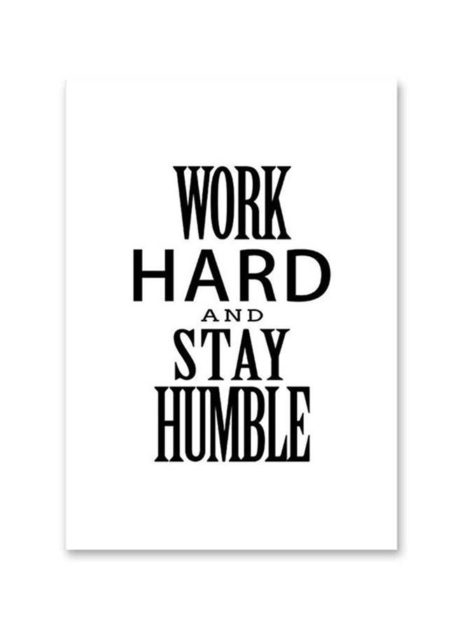 NIBEMINENT Work Hard Decorative Painting Black 60x90cm
