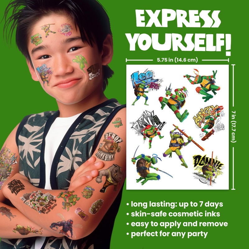 SAVVi Teenage Mutant Ninja Turtles Temporary Tattoos for Kids (50 pack). Made in the USA w Certified Safe Ink. Kids Birthday Party Supplies & Party Favors. Temporary Tattoos Stickers Set for Girls and Boys - Image 3