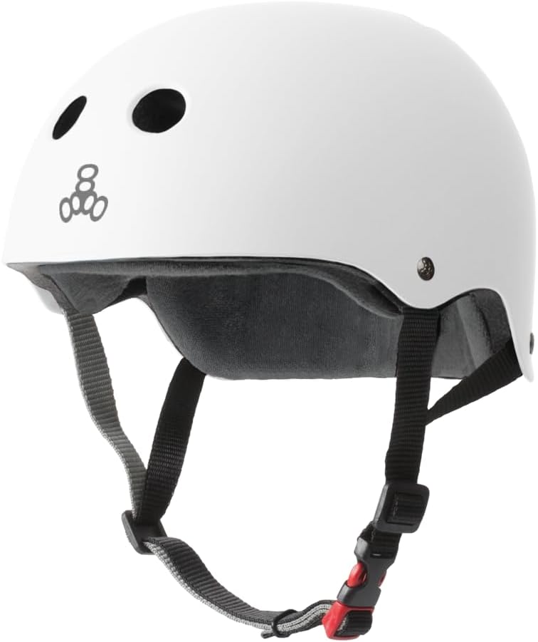 Triple Eight THE Certified Sweatsaver Helmet for Skateboarding, BMX, and Roller Skating - White Matte - Image 1