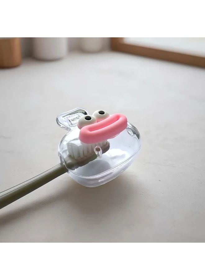 4 Pcs Random Color Cute Sausage Mouth Toothbrush Holder Travel Case With Secure Clips - Image 2