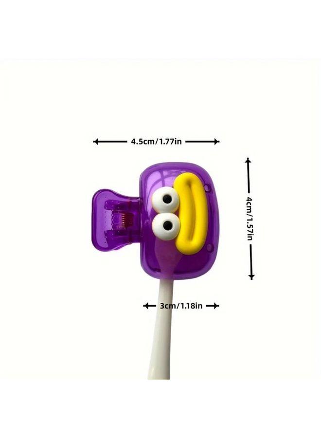 4 Pcs Random Color Cute Sausage Mouth Toothbrush Holder Travel Case With Secure Clips - Image 4