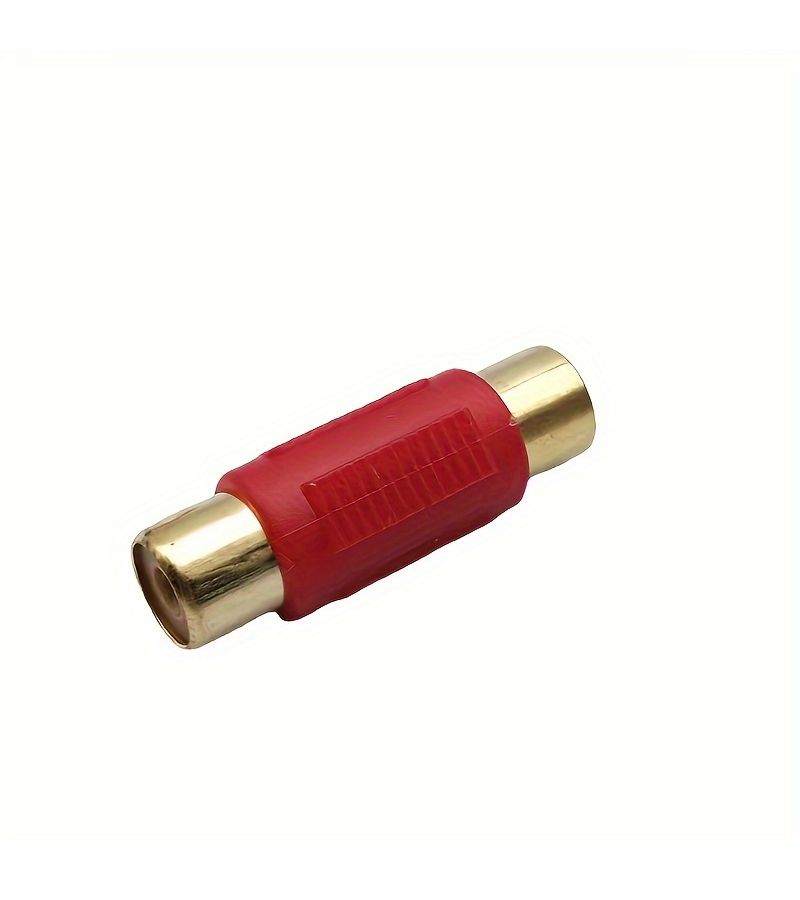 1 قطعة من محول أنثى RCA مذهب بالذهب، Lotus، من أنثى إلى أنثى، كابل تمديد صوتي أسود مستقيم، مزدوج المنفذ. - Image 5