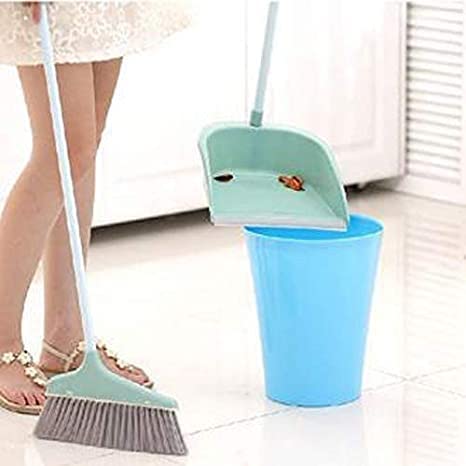 GNEY Long Handle Dustpan and Broom Brush for Sweeping Cleaning for KitchenHomeLobby SchoolsHospital etc Multi Color - Image 4