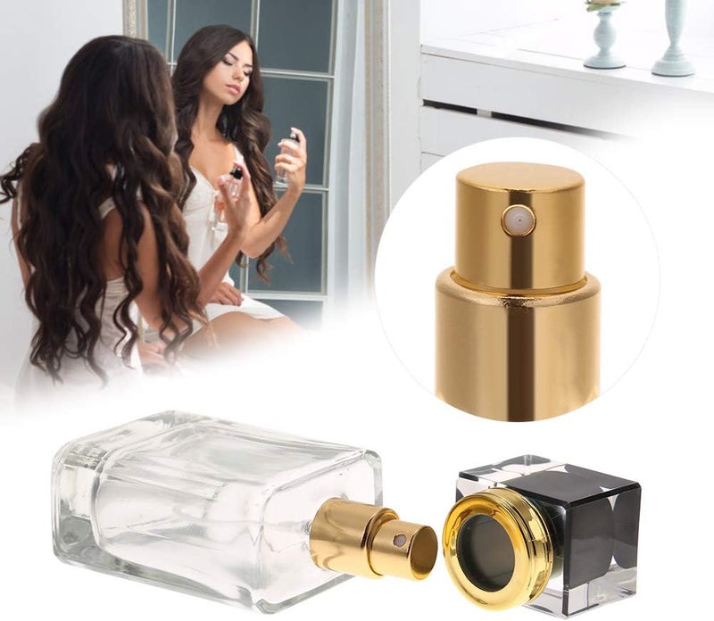 klarako Empty Perfume Atomizer, 50ml Portable Glass Empty Refillable Replacement Glass Perfume Bottle Metal Sprayer Pump Bottle Travel Transparent Dropper Cosmetic Refillable Containers Applicator(Black) Black - Image 5