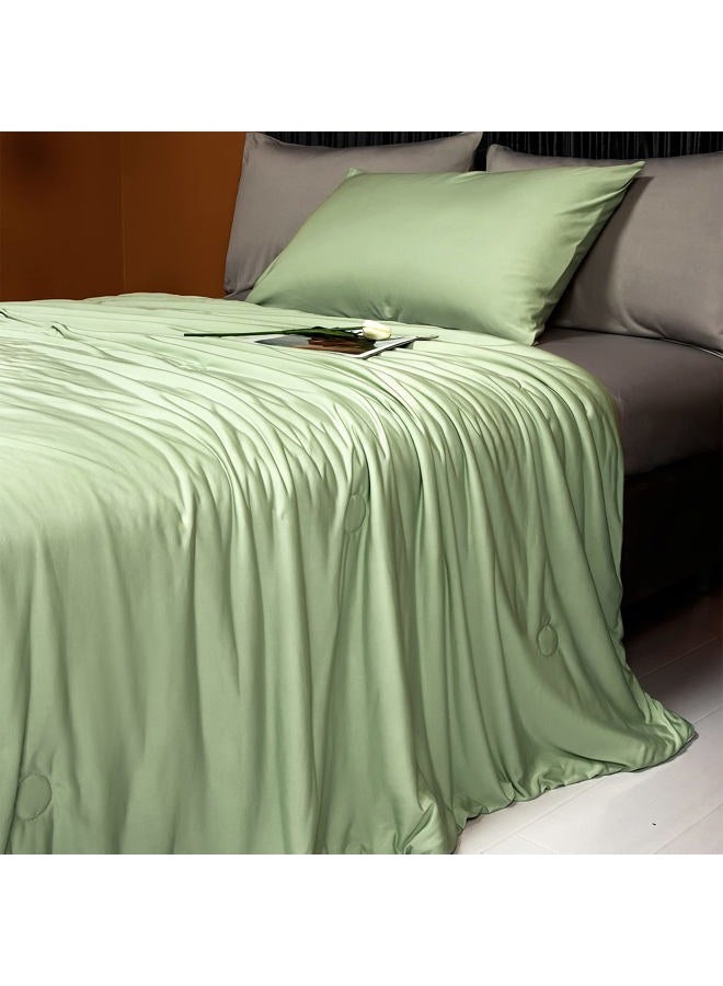 LLanCL Cooling Blankets for Hot Sleepers - Cool Like Ice Cream Lightweight Blanket for Summer with Double Side Cold, Cooling Comforter, Quilt, Fabric for Bed (Twin Size 59" x 79" Green & Grey) - Image 1