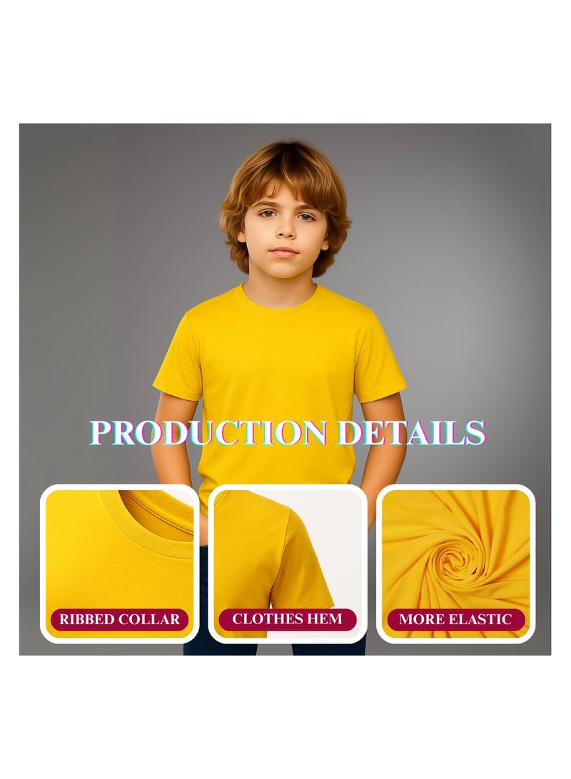 برينت شوب فور مي تي شيرت للأطفال 5 عبوات تي شيرت قطن 100% بأكمام قصيرة ورقبة دائرية - تي شيرت عادي للأولاد والبنات للجنسين - حزمة كومبو للأطفال - Image 3