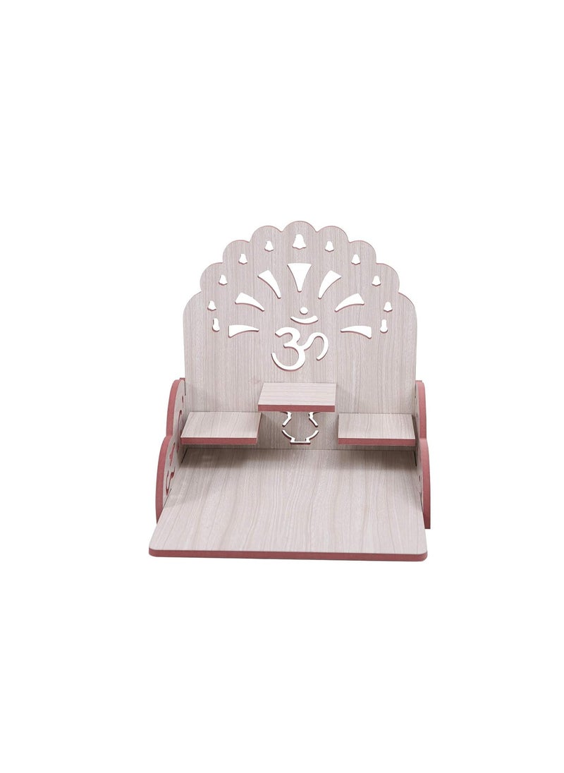 HIOLTY HIOLTY Wooden Wall Mount Hanging Temple for Home and Office Small Temple Beautifull Design Pooja Mandir Devghar Mandir White  - Image 2