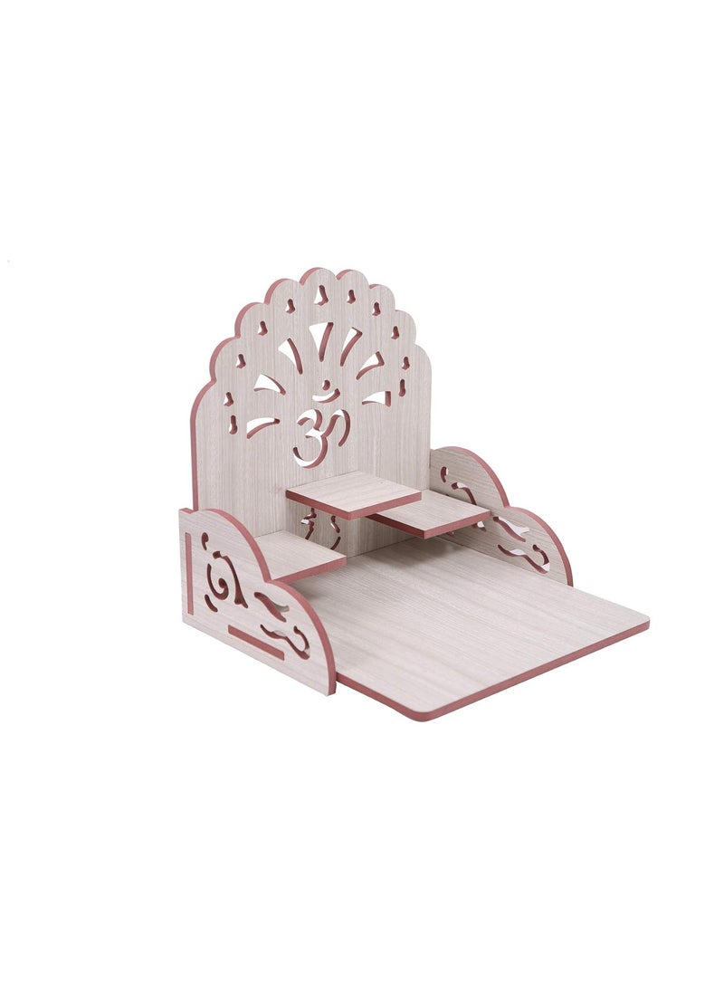 HIOLTY HIOLTY Wooden Wall Mount Hanging Temple for Home and Office Small Temple Beautifull Design Pooja Mandir Devghar Mandir White  - Image 3