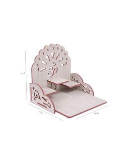 HIOLTY HIOLTY Wooden Wall Mount Hanging Temple for Home and Office Small Temple Beautifull Design Pooja Mandir Devghar Mandir White  - Image 5