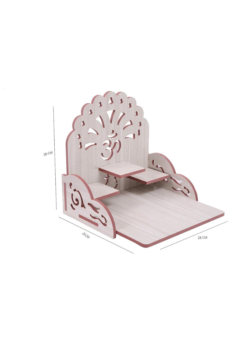HIOLTY HIOLTY Wooden Wall Mount Hanging Temple for Home and Office Small Temple Beautifull Design Pooja Mandir Devghar Mandir White  - Image 5