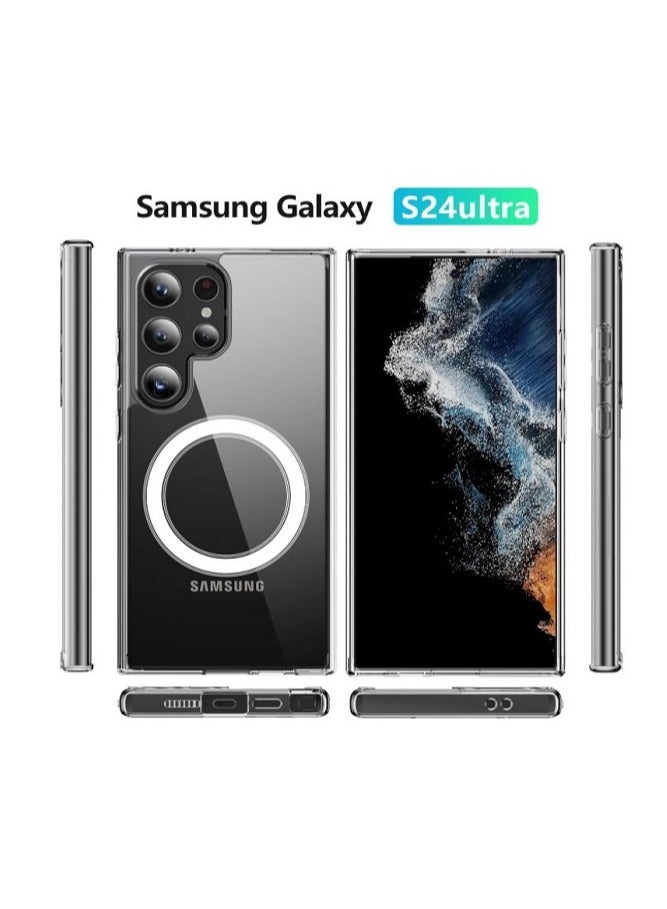 for Samsung Galaxy S24 Ultra Clear Case Compatible with Mag-Safe], Crystal Clear Slim Fit Thin TPU Bumper Hard PC Back Phone Cover for Galaxy S24 Ultra 6.8inch(Clear) - Image 3