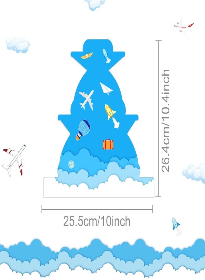 CC HOME Airplane Cupcake Stand 3 Tier Airplane Party Supplies Cake Stand for Birthday Party Decorations - Image 5
