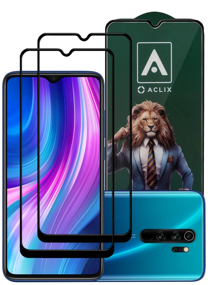 أكاليكس قطعتين، حماية شاشة،  لهاتف شاومي ريدمي نوت 8 برو، جودة ممتازة. - Image 1