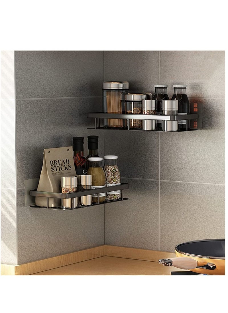 Arabest 2 Packs Bathroom Shower Shelf, Bathroom Organizer Shower Caddy Shelf, Bathroom Storage Shelf, Wall Shelf, No Drilling wall mounted Shower Shelves Black  - Image 5