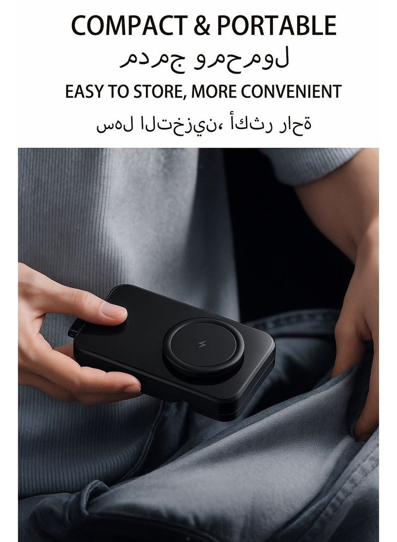 ألترون محطة شحن لاسلكية 3 في 1 من ALTRONE، حامل شاحن مغناطيسي قابل للطي لأجهزة متعددة - متوافق مع iPhone 17/16/15/14/13/12، متوافق مع Watch Series 2–9/SE/Ultra 2، متوافق مع AirPods 4/3/2/Pro 1/2/3 - Image 2