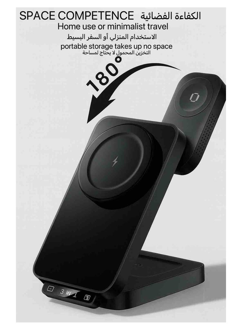 ألترون محطة شحن لاسلكية 3 في 1 من ALTRONE، حامل شاحن مغناطيسي قابل للطي لأجهزة متعددة - متوافق مع iPhone 17/16/15/14/13/12، متوافق مع Watch Series 2–9/SE/Ultra 2، متوافق مع AirPods 4/3/2/Pro 1/2/3 - Image 5
