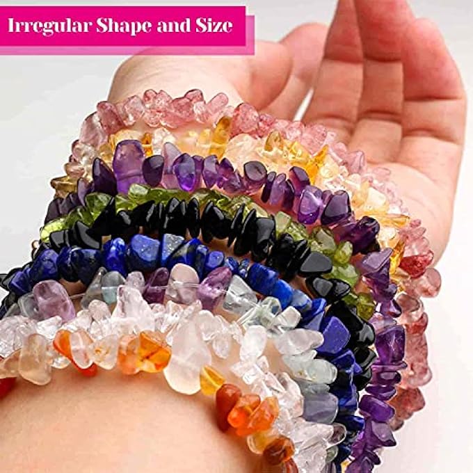 STRBOXONG 1200PCS 24 COLOR IRREGULAR CRYSTAL & STONE BEADS FOR JEWELRY MAKING - Image 5