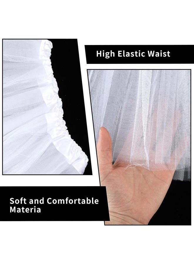 Yolev Women's Tulle Skirt Teen Adult Classic Elastic 3 Layered Tulle Tutu Skirt for Dress-up Parties Dancing for Women and Teens, White, One size - Image 5