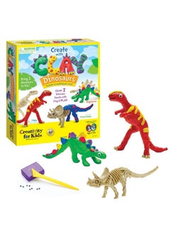 Creativity for Kids Create With Clay Dinosaurs Build 3 Dinosaur Figures With Modeling Clay  - Image 2