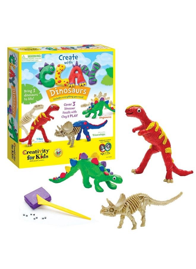 Creativity for Kids - Create With Clay Dinosaurs Build 3 Dinosaur Figures With Modeling Clay - Image 1
