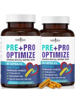 New Age Pre + Pro Optimize Made With Dong Quai Supports Hot Flashes Night Sweats Low Energy Mood Swings Gut Health 120 Count  - Image 1