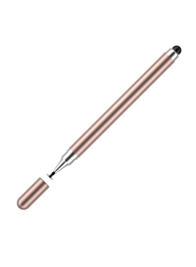 Touchscreen Stylus Pen compatible with all touch screens, including iPhones and tablets. Suitable for iPhone, iPad, and Samsung devices, this stylus pen features dual tips for precise touch input from both directions. Lightweight and Rose Gold in color, it offers versatile functionality for your touchscreen devices , one pen . - Image 1
