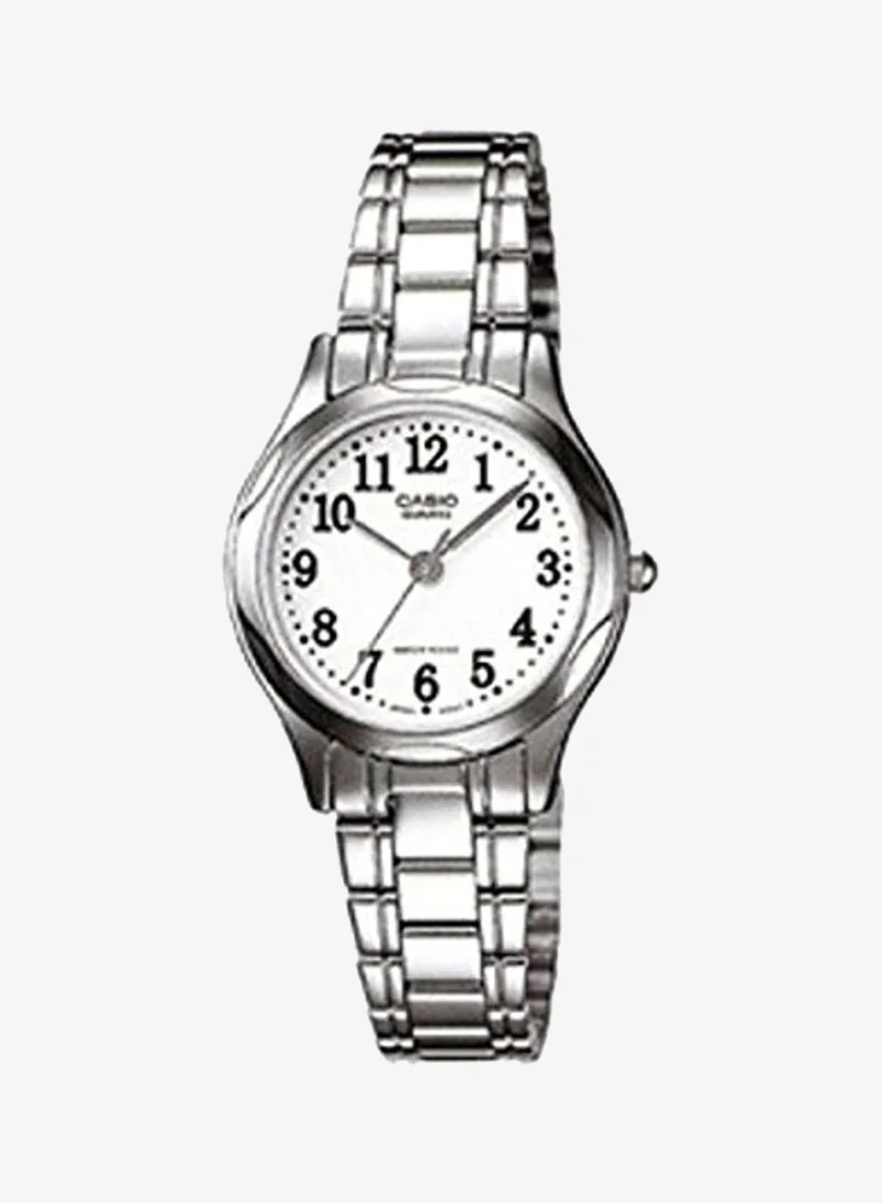 Casio Women'S Watch - Ltp-1275D-7Bdf White Dial, Silver Band