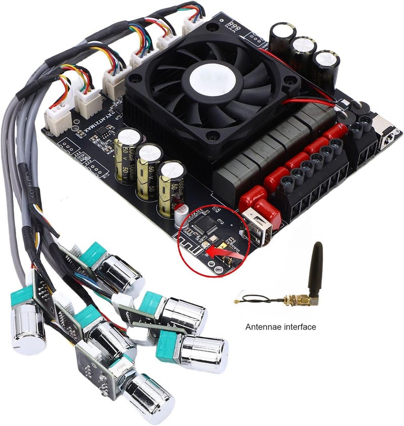 Zunate 2.1 Channel BT Amplifier Board, 200Wx2 and 400W Subwoofer Power with Treble and Bass Control, Compatible with Home Speakers and BT Devices - Image 5