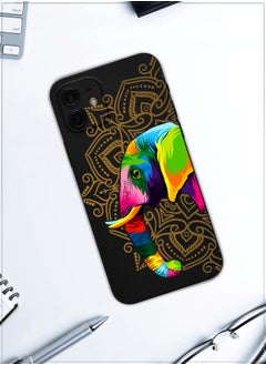 MOBILIUS for iPhone 11 Case, Shockproof Protective Phone Case Cover for iPhone 11, with Jaipur's elephant black Pattern  - Image 4