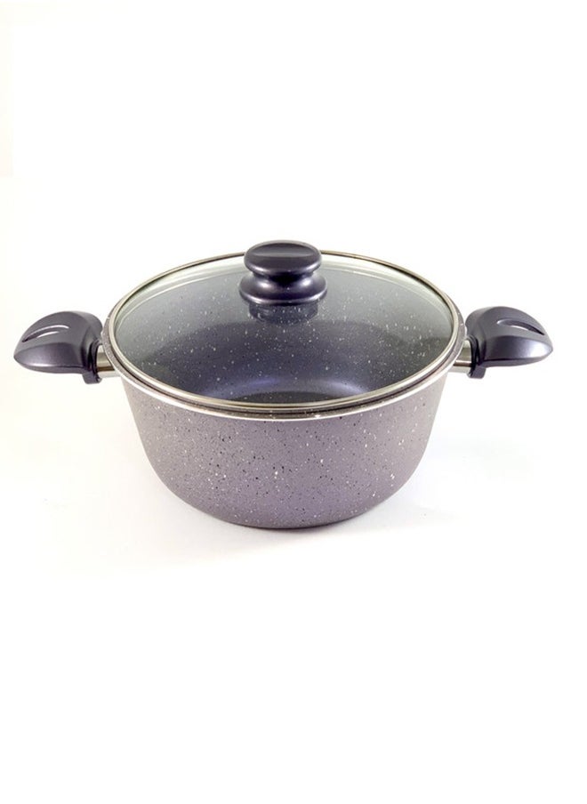 Homemaker 9-Piece Granite Vega Cookware Set - Glass Lids - 2 Deep Pots - 1 Sauce Pan - 1 Frypan - 1 Spoon - 1 Scoop -  Non-Stick Surface - PFOA Free -  Violet/Clear  - Image 5