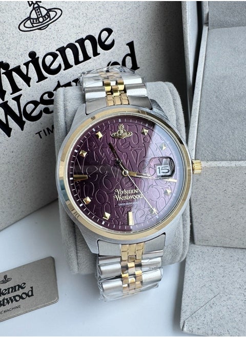 Seductive Purple Dial Watch - A Captivating Blend of Allure and Sophistication