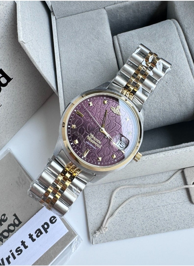 Seductive Purple Dial Watch - A Captivating Blend of Allure and Sophistication