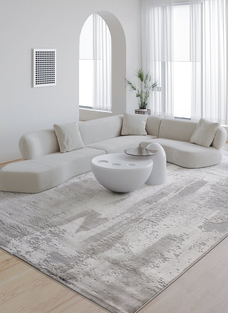 GOOTOY 3D Soft Carpet Living Room Waterproof Area Rug, Non-Slip Backing Washable Floor Mat, Anti-Fouling Large Rugs, Home Decoration Carpets  Neutral Gray Tone Dirt-Resistant 200*290CM - Image 1