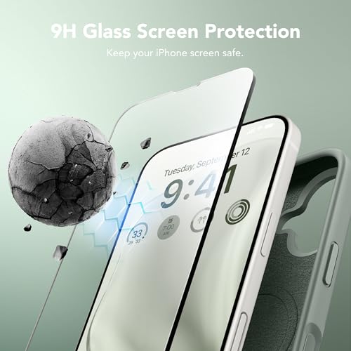 GONEZ Magnetic for iPhone 17 Case, [Compatible with MagSafe] Anti-Scratch Microfiber Lining & Screen Protector, Silicone Camera Control, Shockproof Slim Phone Cover 6.3 inch, Calke Green - Image 4